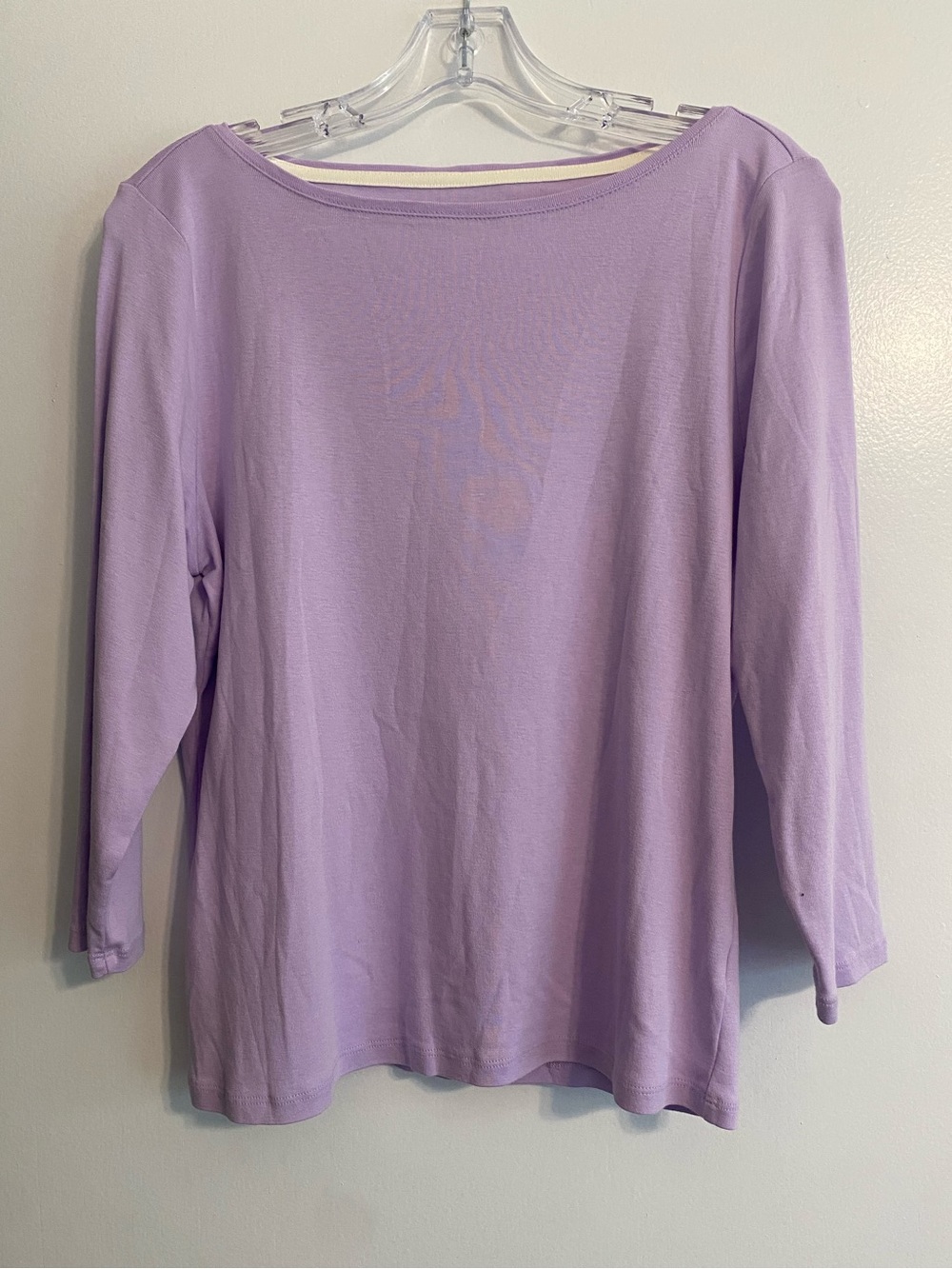 Talbots “The Talbots Tee” Lavender 3/4 Sleeve Top- Size Petite Large